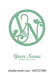 S N Initial Wedding Decorative Logo Stock Vector Royalty Free