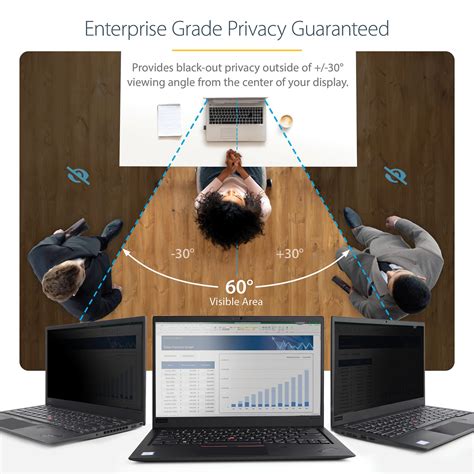 StarTech 14L-PRIVACY-SCREEN 14 inch Laptop Privacy Screen Anti-Glare for Widescreen (16:9 ...