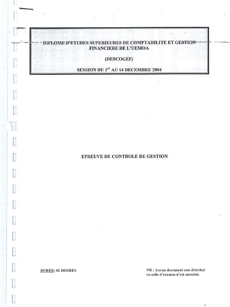 2004 DESCOGEF CONTROLE DE GESTION | PDF 