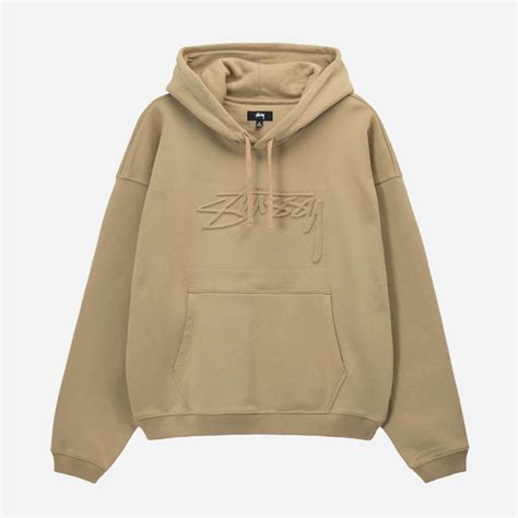 Stussy Relaxed Oversized Hoodie Khaki