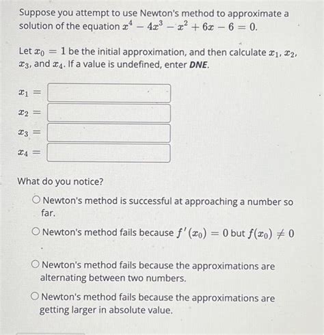 Solved Suppose You Attempt To Use Newtons Method To