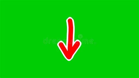 Arrow Sign Symbol Animation On Green Screen Red Color Cartoon Arrow Pointing Right Stock