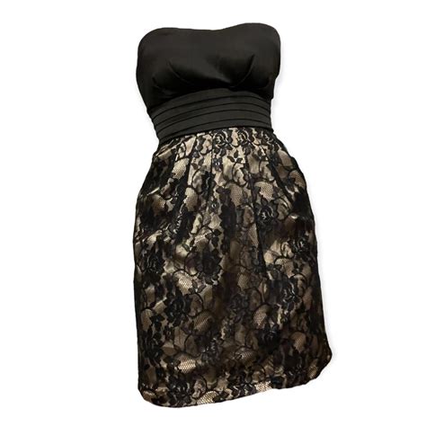 S Strapless Y K Empire Black And Nude Lace Depop