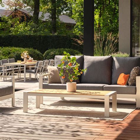 Hartman Breeze Luxe Loungeset Wit Met Hout 23681003 LUMZ