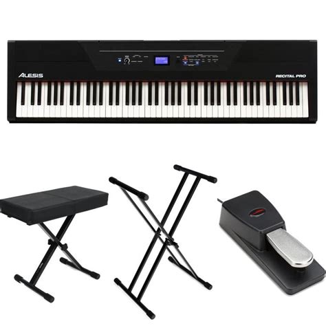 Alesis Recital Pro Key Hammer Action Digital Piano Essentials Bundle