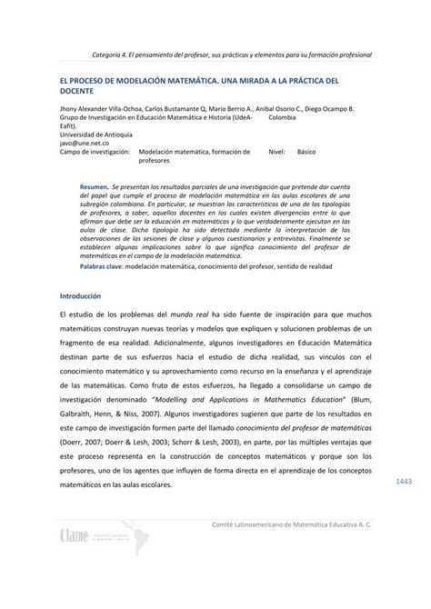 PDF EL PROCESO DE MODELACIÓN MATEMÁTICA UNA funes uniandes edu co