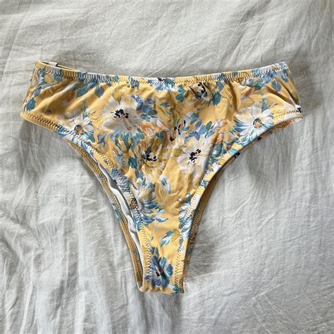 Rhythm Women S Yellow And Blue Bikini And Tankini Bottoms Depop