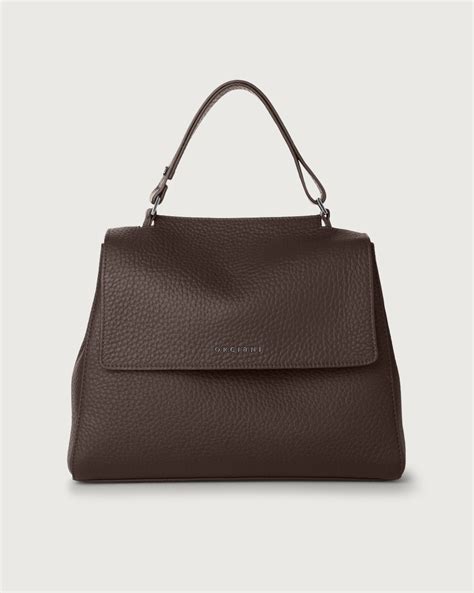 Orciani Sveva Soft Medium Leather Shoulder Bag With Shoulder Strap