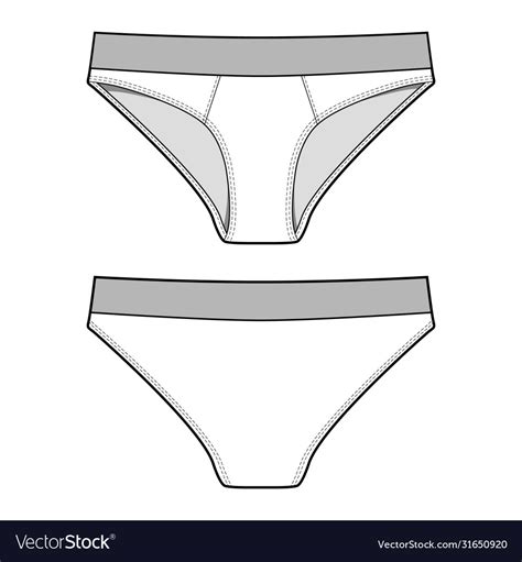 Bikini Cut Brief Fashion Flat Templates Royalty Free Vector