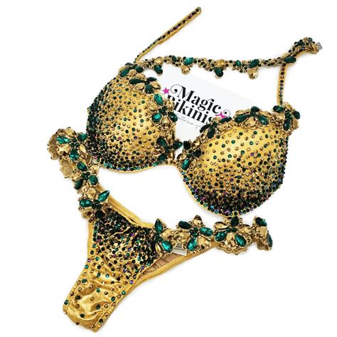 Gold Mystique Glam Diva Bikini WBFF Approved I Ready To Ship