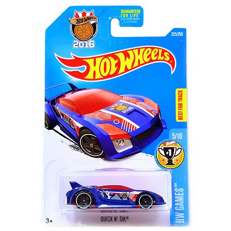 Модель автомобиля Quick N Sik красно синяя HW Games Hot Wheels DHT23