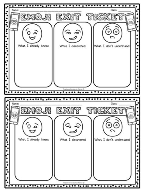 Emoji Exit Tickets Teaching Resources