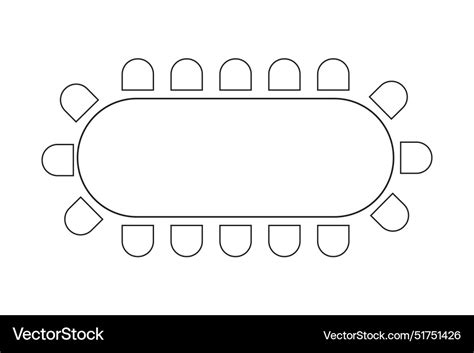Oval table and chairs furniture icons cafe Vector Image