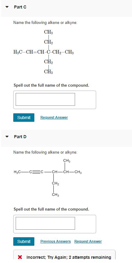 Solved Name The Following Alkene Or Chegg