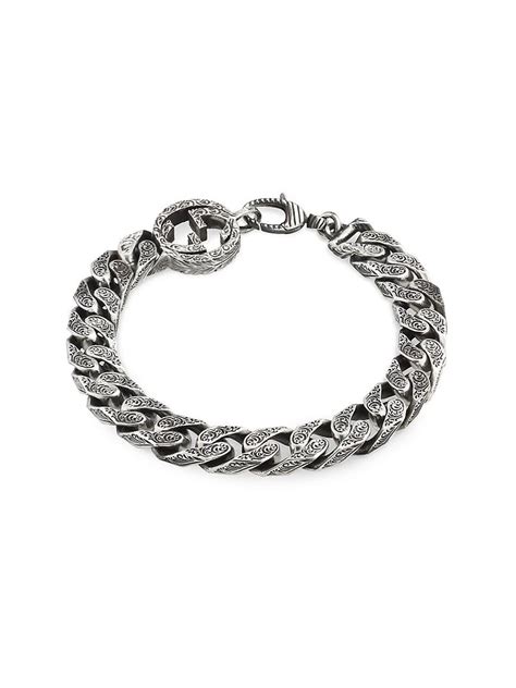 Gucci Interlocking Sterling Bracelet Silver Editorialist