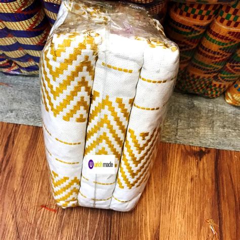 Handwoven Authentic Gold 246 Yards Ghana Kente Fabric And Etsy