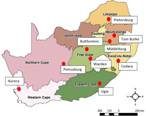 Map Of South African Showing All The Different Production Regions From