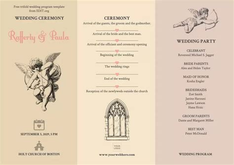 Wedding Program Template Designs To Edit Online