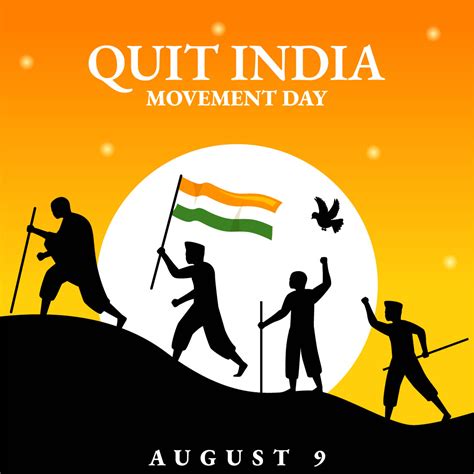 Quit India Movement Day Illustration Masterbundles