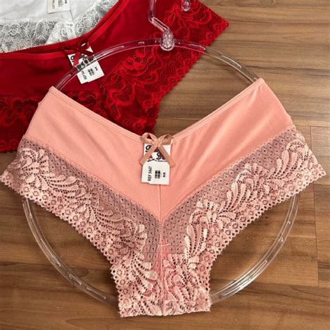 Kit Calcinhas De Renda Box Shortinho Cueca Boxer Feminina Linda Lingerie Moda Ntima