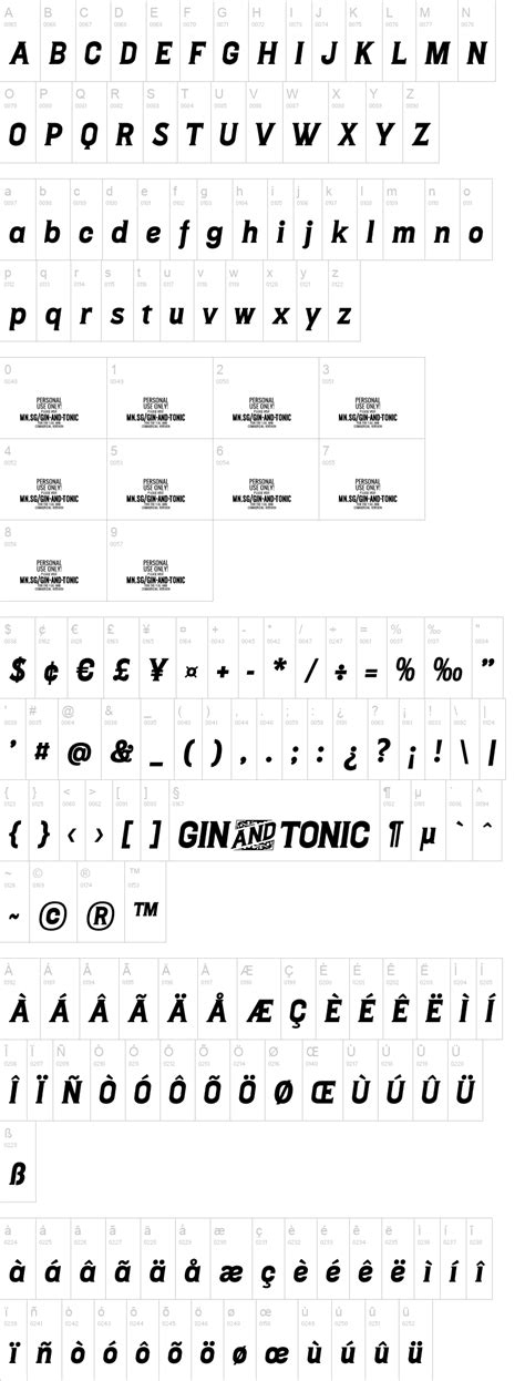 Gin And Tonic Font