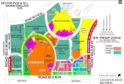 Layout Plan Of Sector Pi Greater Noida Hd Map Greater Noida Industry