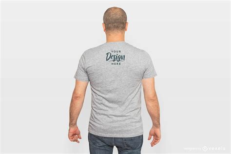 Man Model Back T Shirt Mockup Psd Editable Template