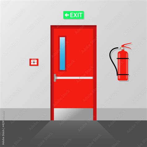 Fire emergency Exit Door Fire exit Emergency fire exit door Stock ...