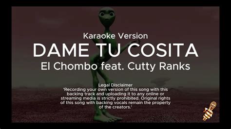 El Chombo Dame Tu Cosita Feat Cutty Ranks Karaoke Version YouTube