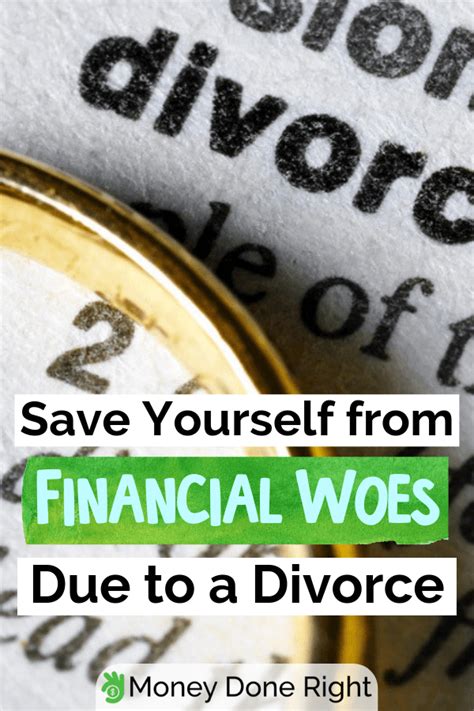 Money With The Words Save Yourself From Financial Woes Due To A Divore