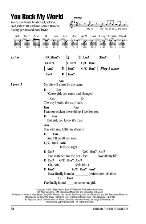 You Rock My World by Michael Jackson - Guitar Chords/Lyrics - Guitar ...