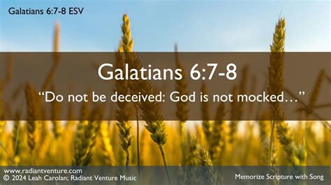 Do Not Be Deceived Galatians 6 7 8 ESV Memorize Scripture With Song