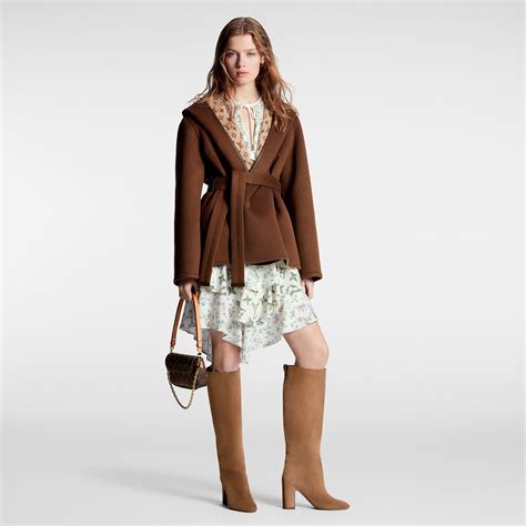 Reversible Signature Short Hooded Wrap Coat Luxury Coats And Jackets