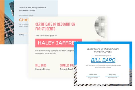 Certificate Of Recognition Design