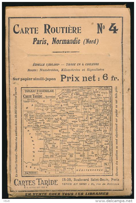 Cartes Routières Carte Routière TARIDE n 4 Paris Normandie Nord