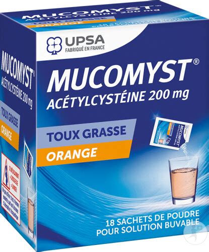 Upsa Mucomyst 200mg Toux Grasse Poudre Pour Solution Buvable Sachets