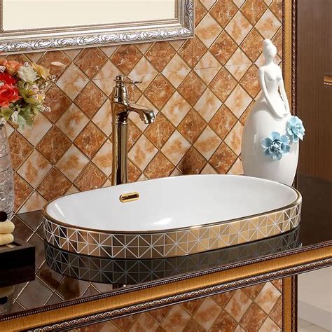 Mosaic Lavabo Ceramic Counter Top Wash Basin Cloakroom Hand Painted