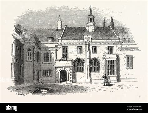 Great Hall Charter House London England Engraving 19th Century