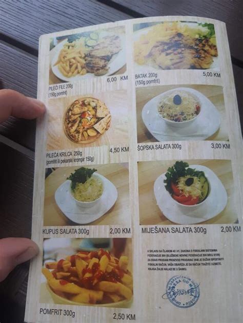 Menu at ROŠTILJNICA Čudesa od mesa restaurant Tuzla