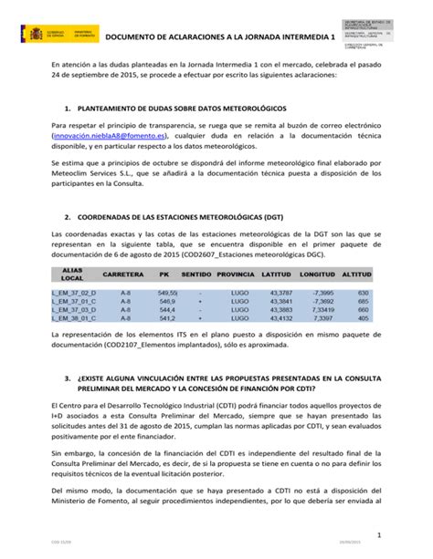 Aclaraciones A Las Dudas Planteadas Durante La Jornada