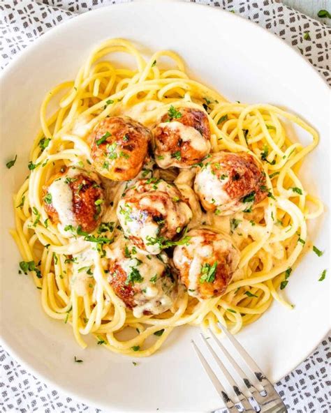 Chicken Meatballs Alfredo Craving Home Cooked