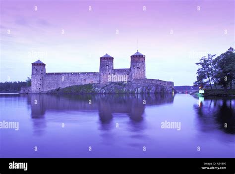 FINLAND SAIMAA LAKELANDS TOWN SAVONLINNA CASTLE OLAVINLINNA 1475 Stock