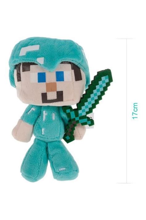 Schulzz Minecraft Elmas Steve Peluş Karakter Premium Sevimli Oyuncak 17 Cm Fiyatı Yorumları