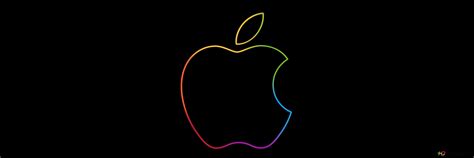 Colorful Apple logo on a black background 4K wallpaper download