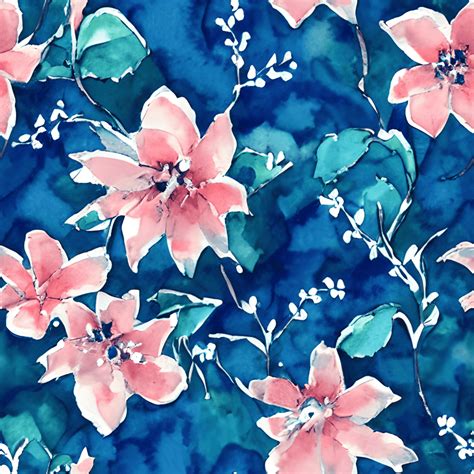 Beautiful Blue Watercolor Flowers · Creative Fabrica