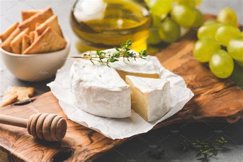 Brie or camembert cheese platter | Food Images ~ Creative Market