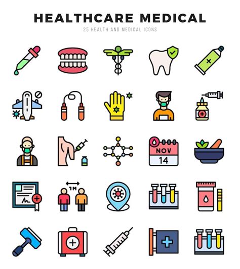 Premium Vector Collection Of Healthcare Medical 25 Lineal Color Icons