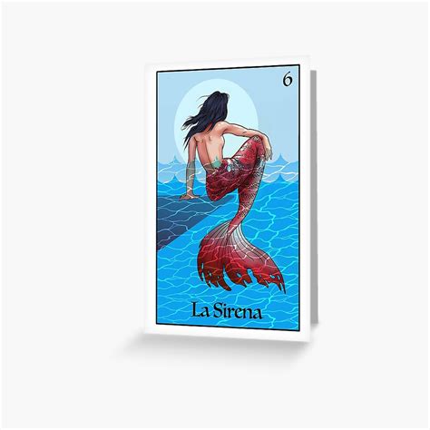 Tarjetas De Felicitación La Sirena Carta De Loteria Mexicana Re