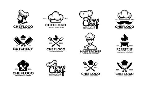 Premium Vector | Chef logo set