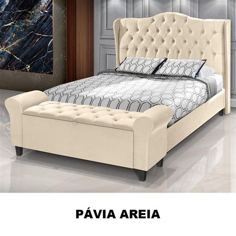 Conjunto Cabeceira Box Recamier Div Para Cama Casal Dubai